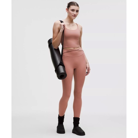Lululemon Align Twist-Strap Crop Tank Top Mauve XL NWT Nulu Built-In Bra - Picture 10 of 12